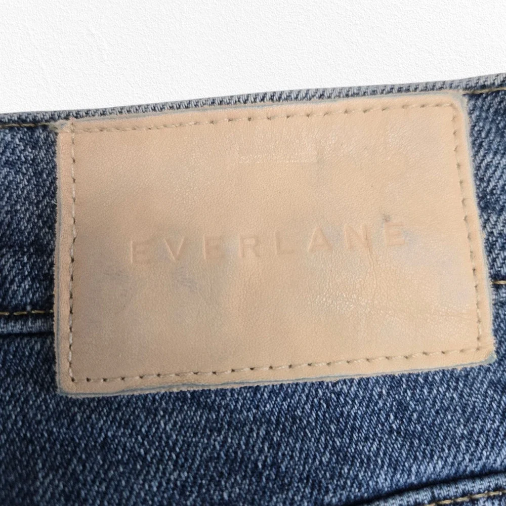 Everlane Light Wash High Rise Straight Crop Organic Cotton Raw Hem Jeans Size 31
